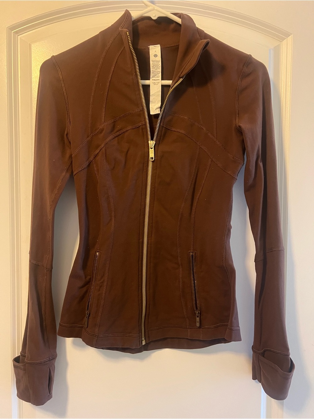 lululemon athletica Brown Fitted Full-Zip Athletic Jacket